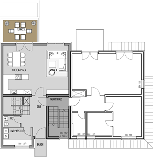Grundriss Eichenstraße 4 - Wohnung 3 - Level 1 - 2. OG